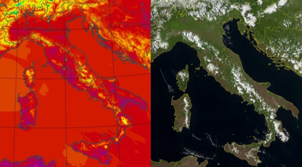 Temperature massime e satellite 31 luglio