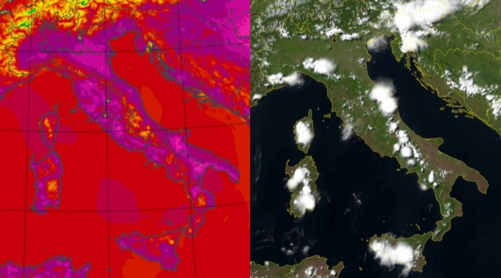 Temperature massime e satellite 4 luglio