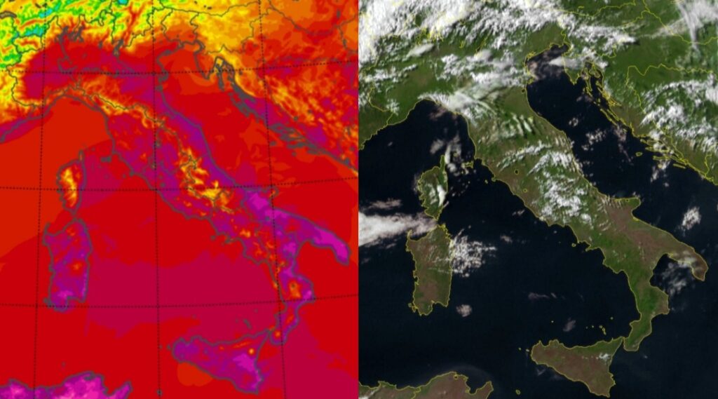 Temperature massime e satellite 7 luglio