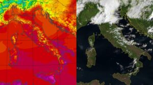 Temperature massime e satellite 8 luglio