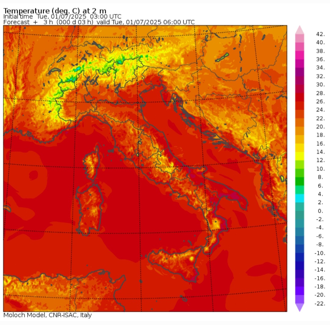 Temperature minime 1° luglio