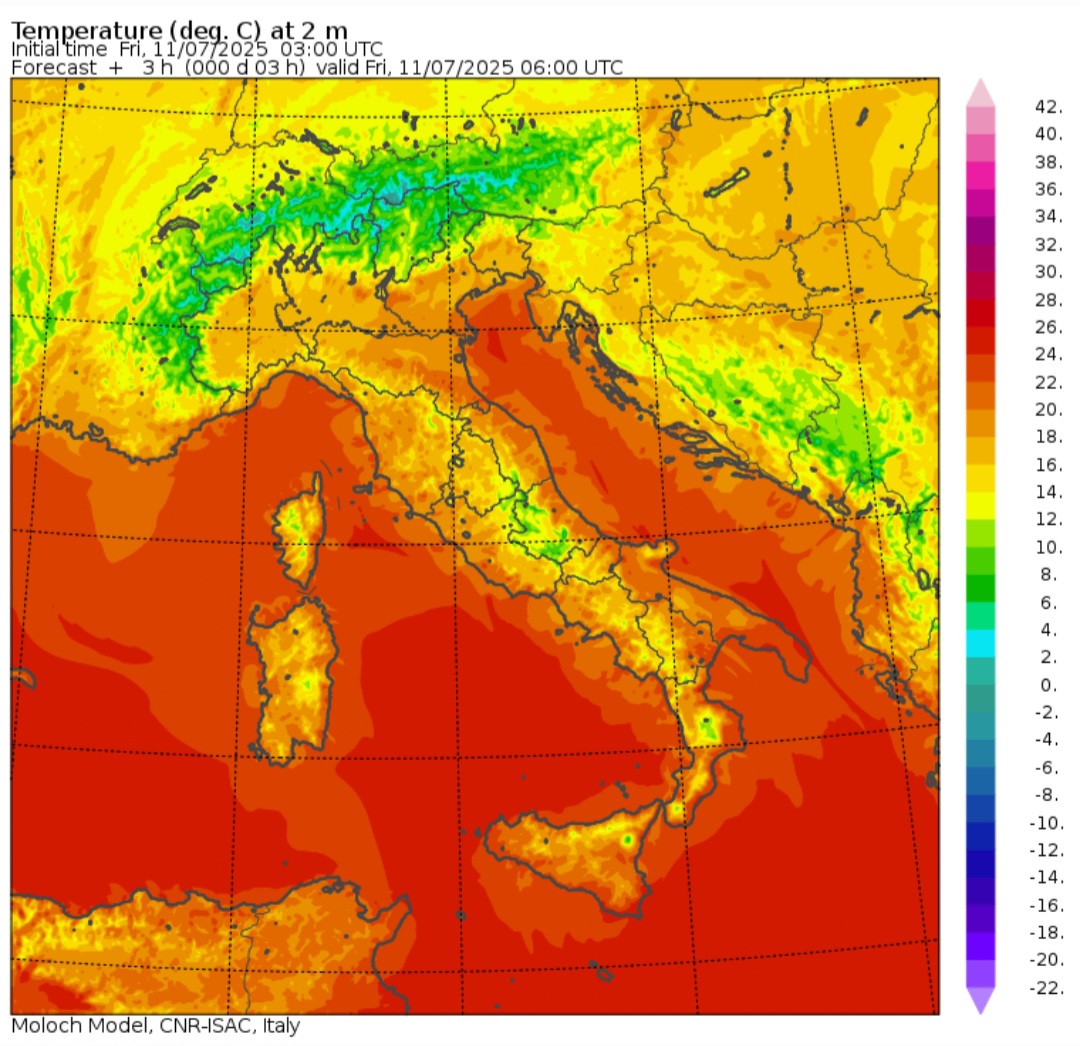 Temperature minime 11 luglio