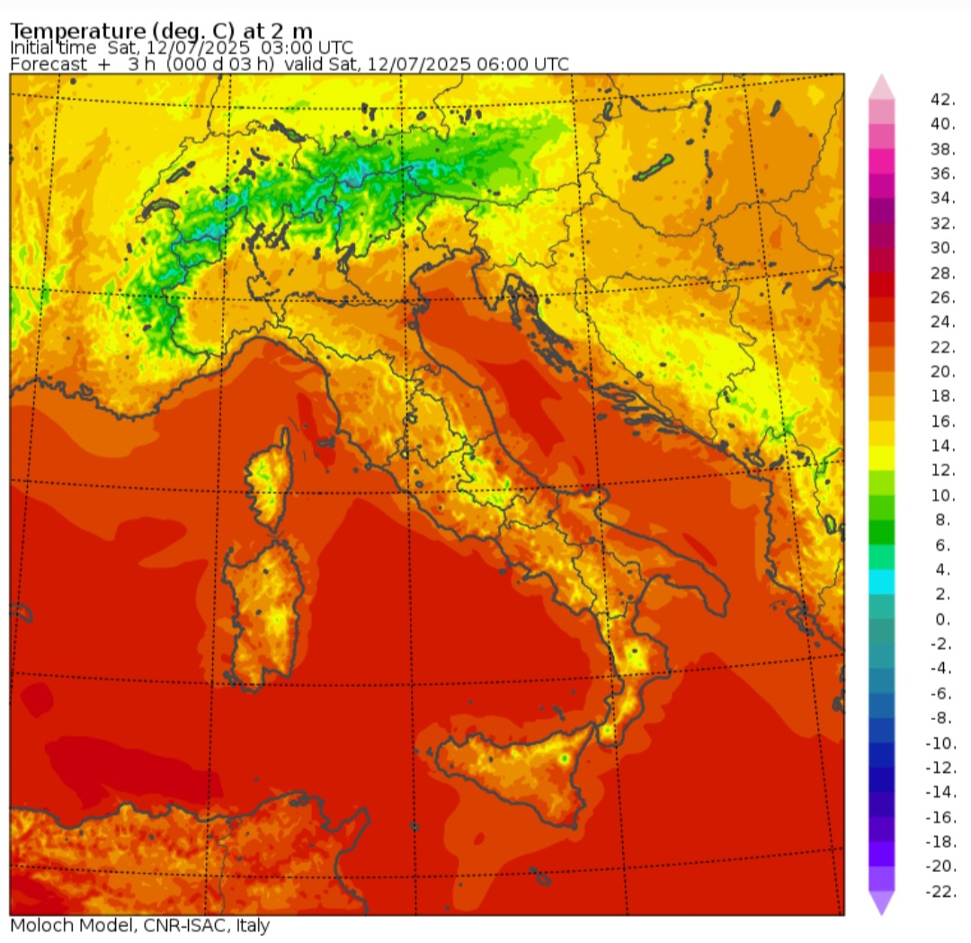 Temperature minime 12 luglio