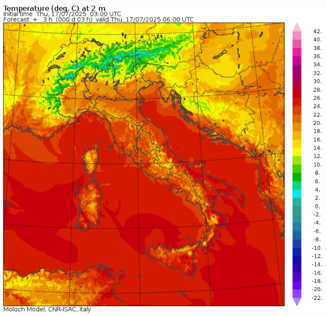 Temperature minime 17 luglio