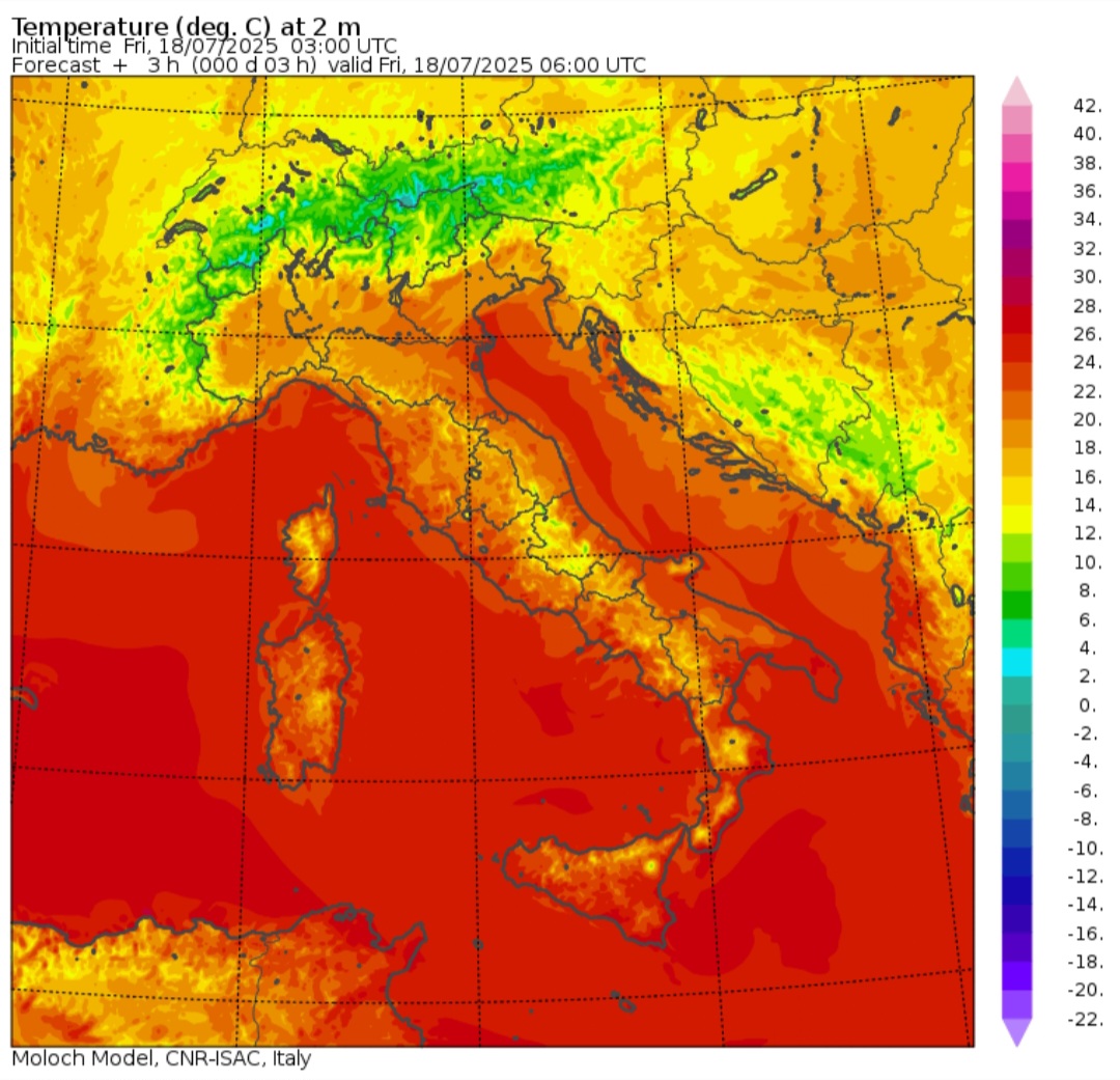 Temperature minime 18 luglio