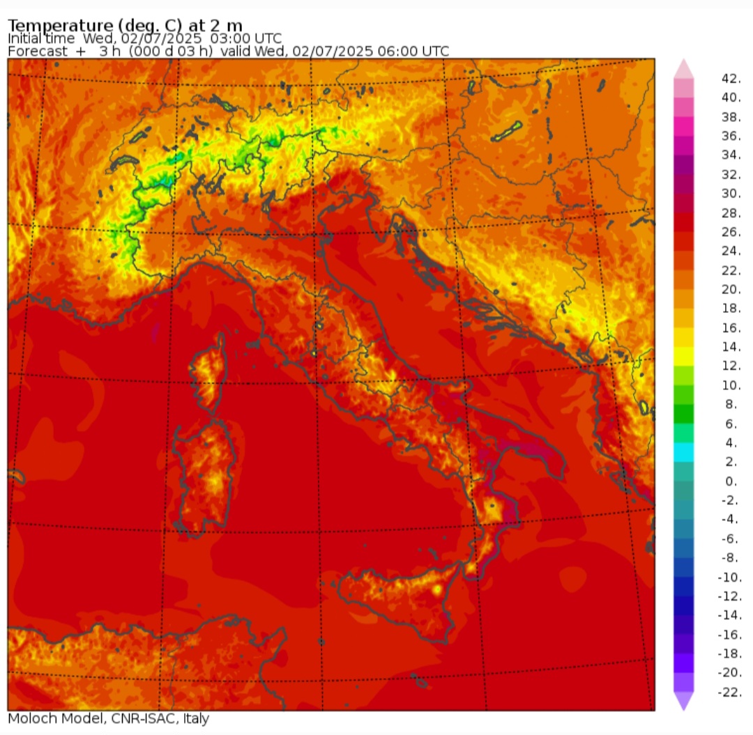 Temperature minime 2 luglio