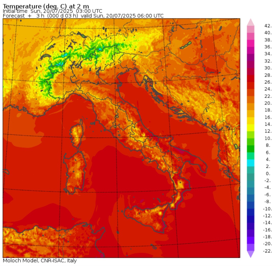 Temperature minime 20 luglio