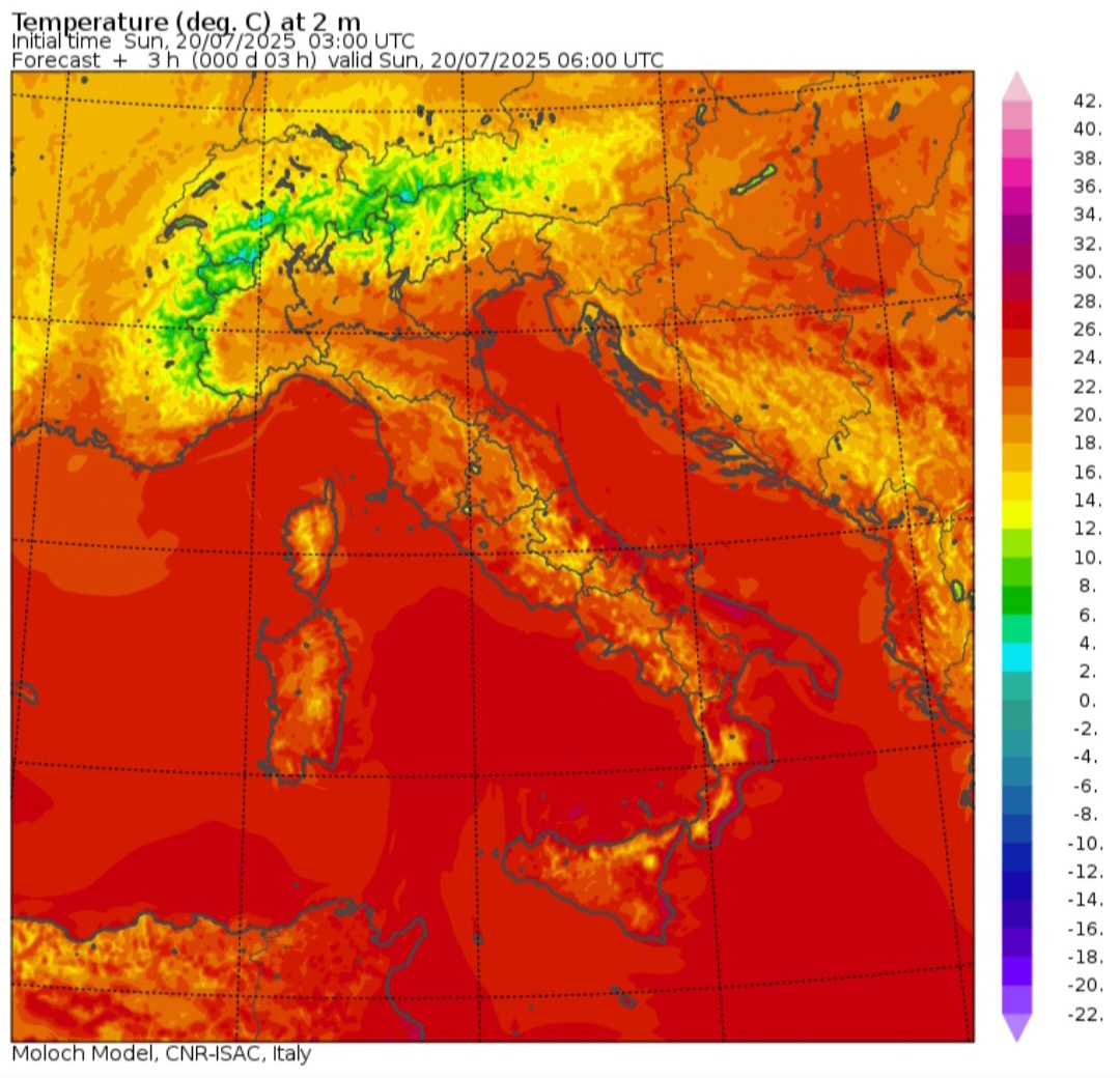 Temperature minime 26 luglio