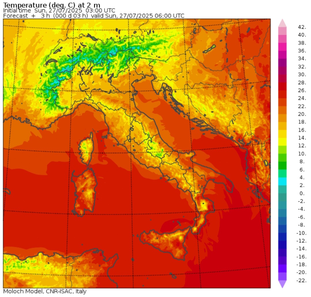 Temperature minime 27 luglio