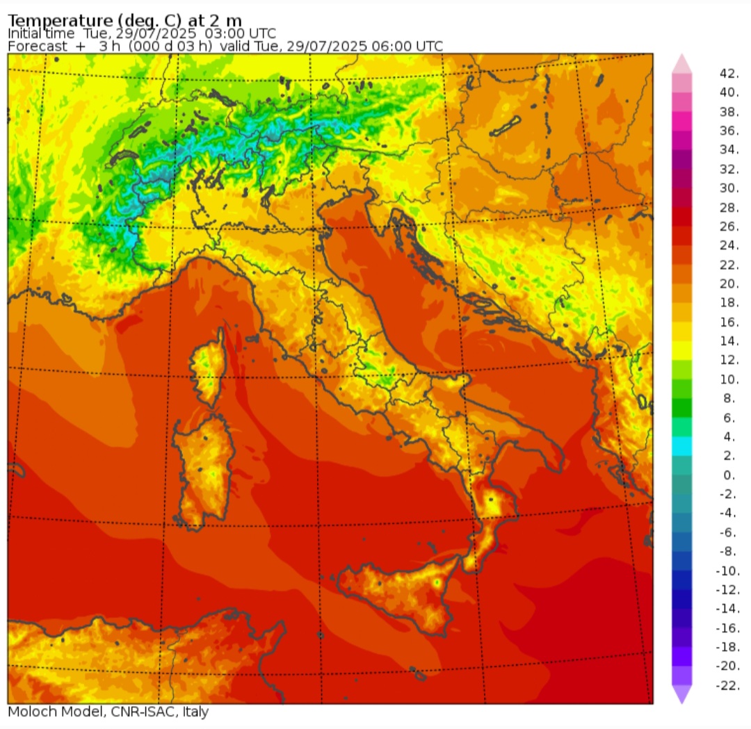 Temperature minime 29 luglio