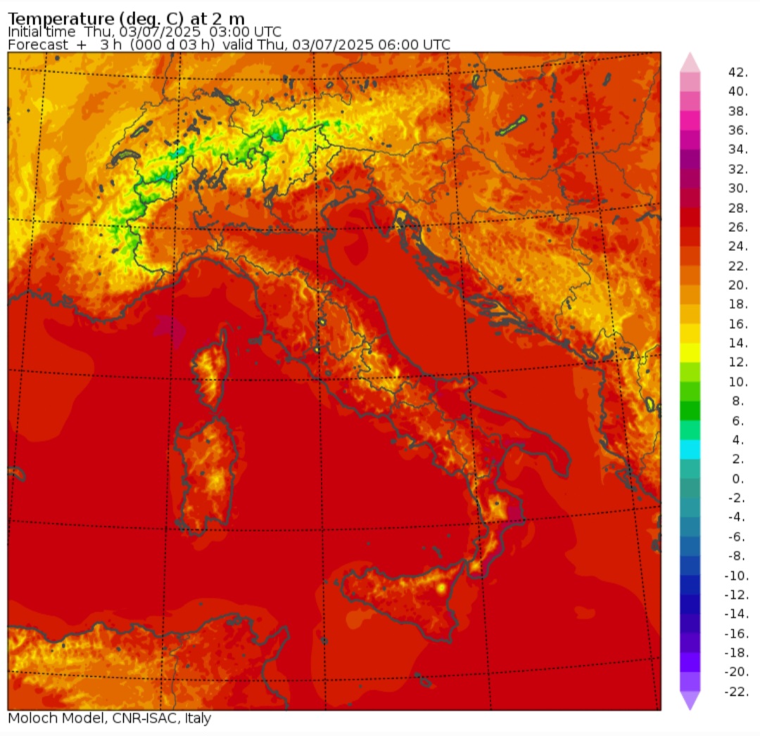 Temperature minime 3 luglio