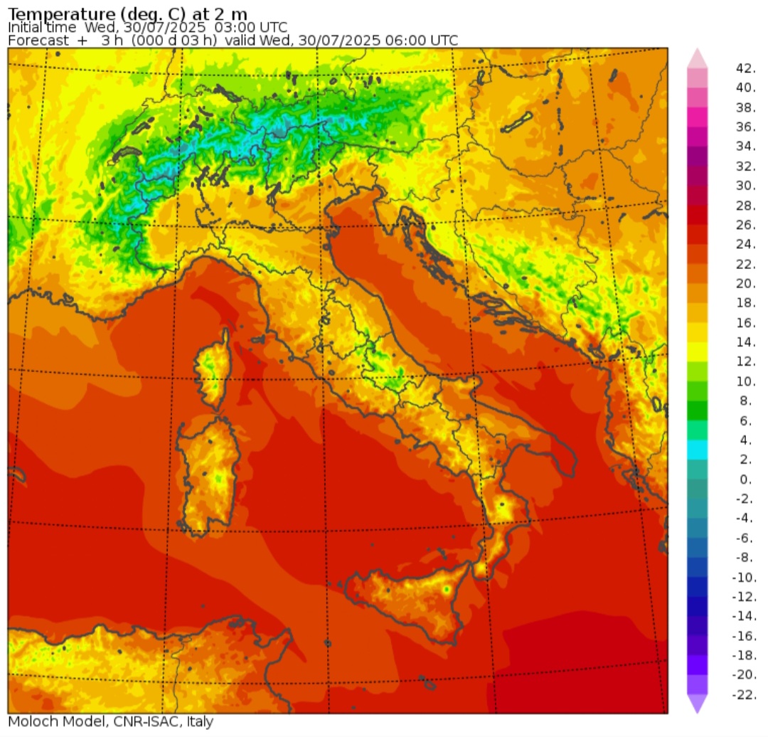 Temperature minime 30 luglio