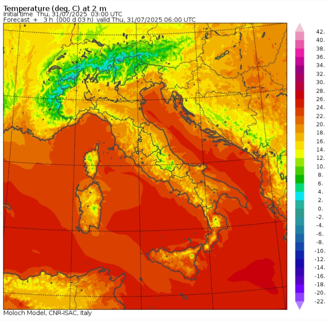 Temperature minime 31 luglio
