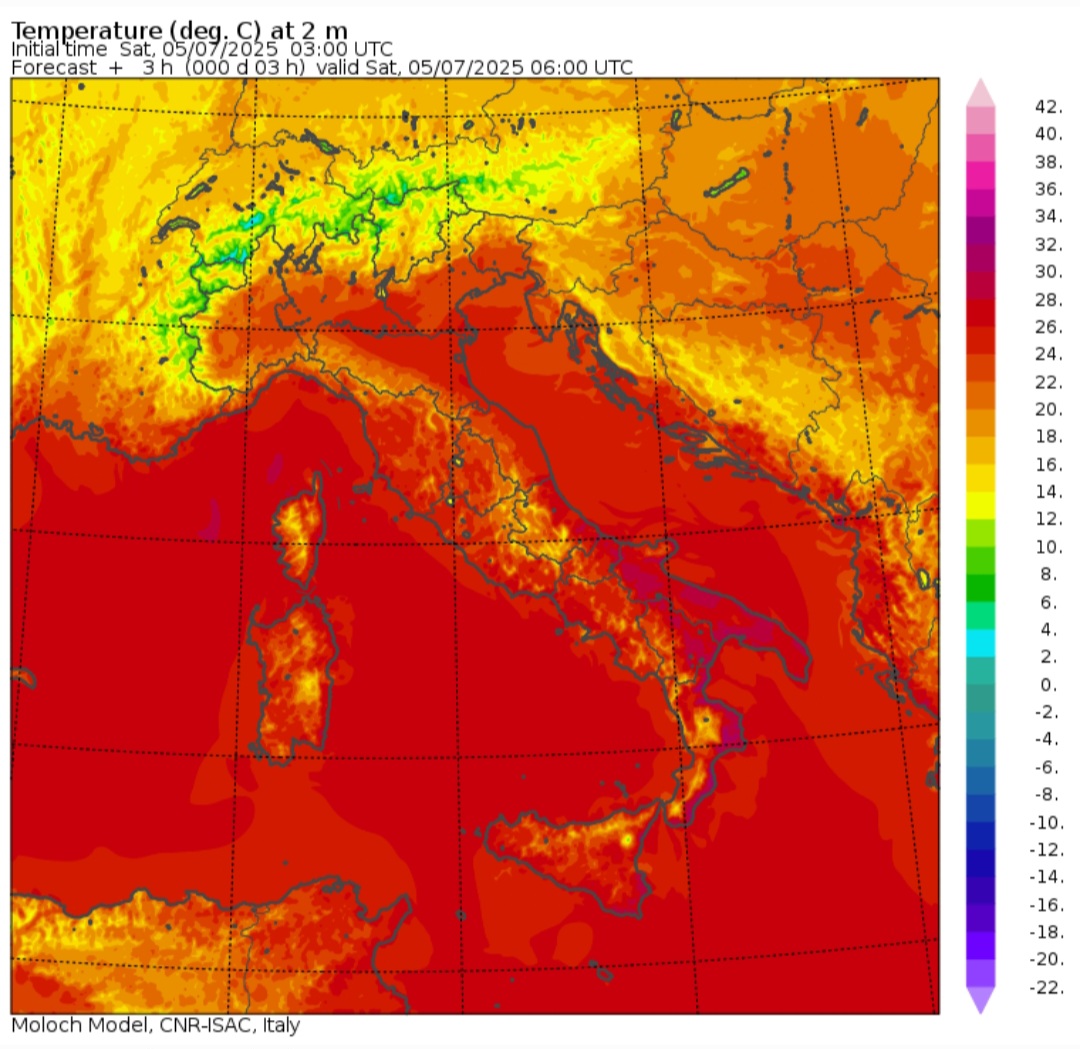 Temperature minime 5 luglio