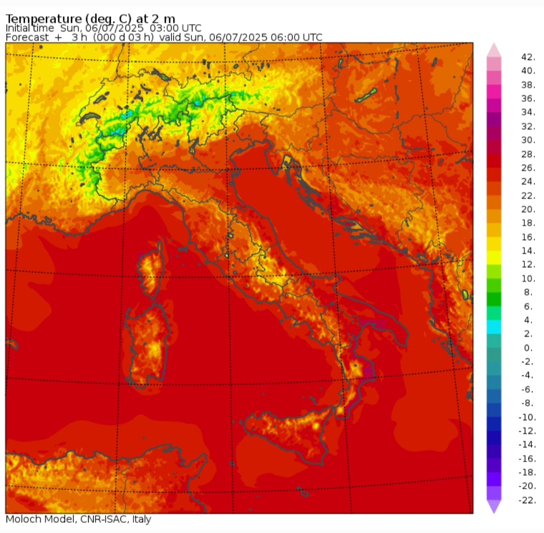 Temperature minime 6 luglio