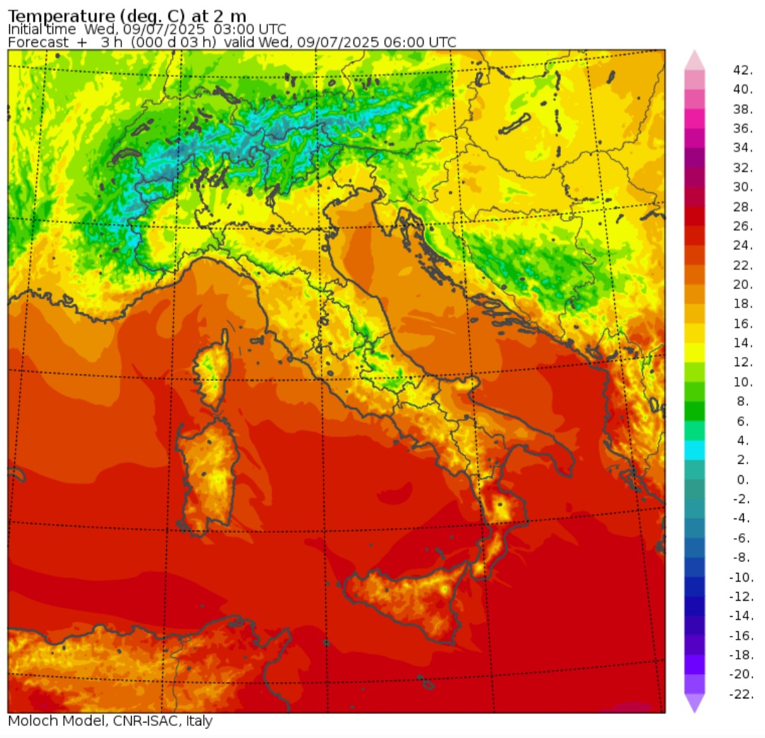 Temperature minime 9 luglio