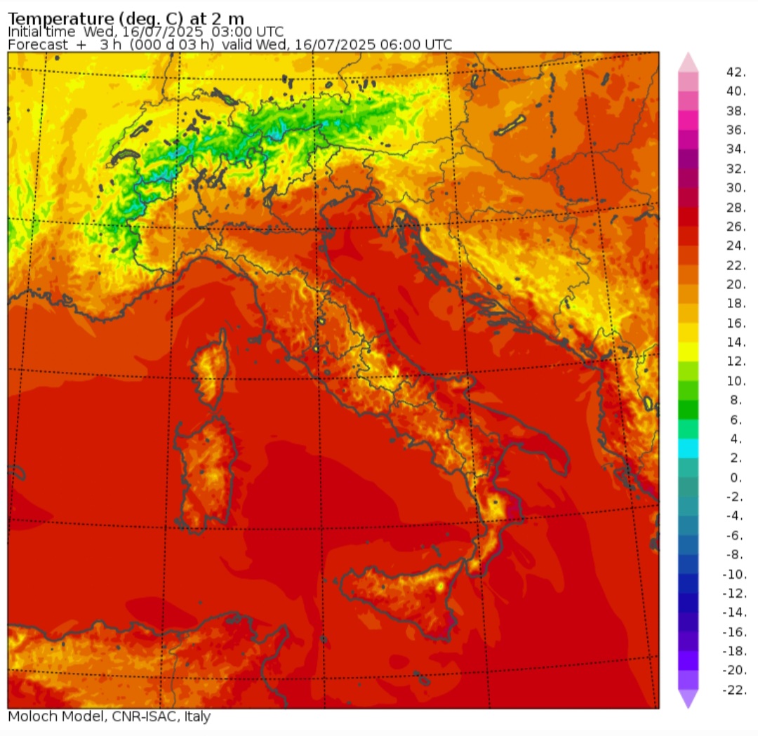 Temperature minime 16 luglio