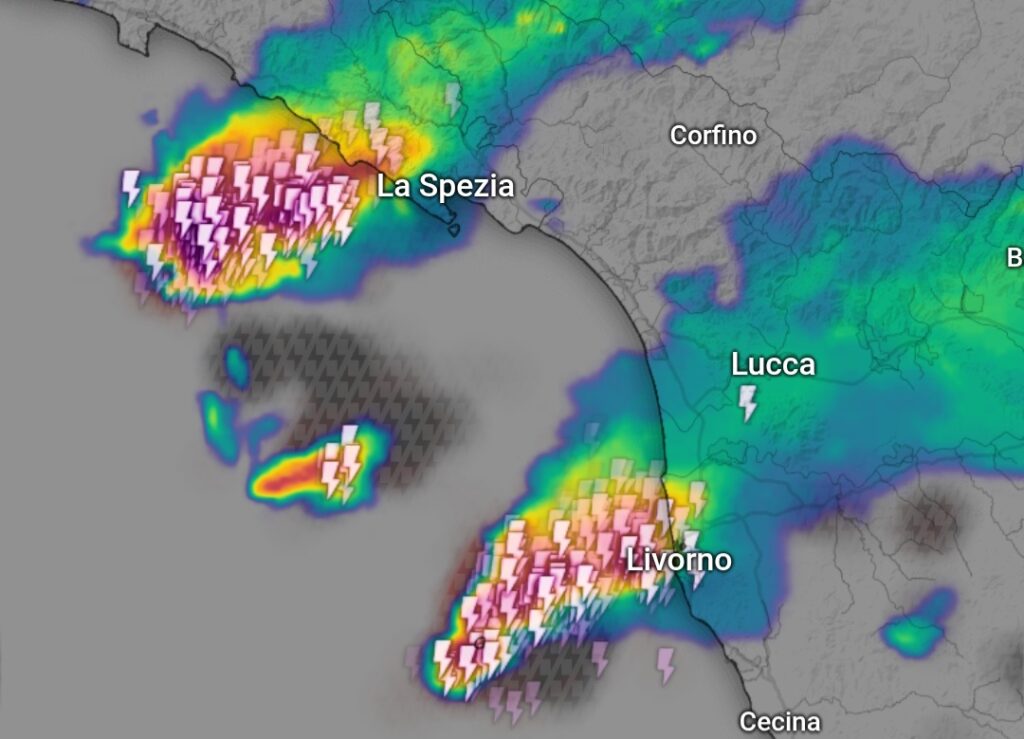 Temporali Liguria e Toscana
