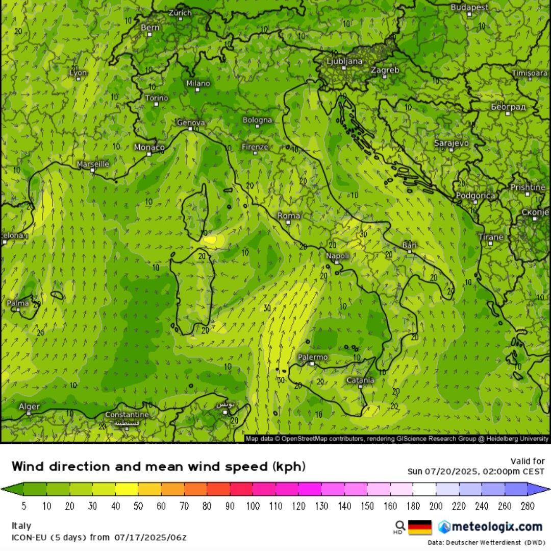 Venti meridionali 20 luglio