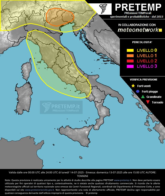 allerta meteo 14 luglio