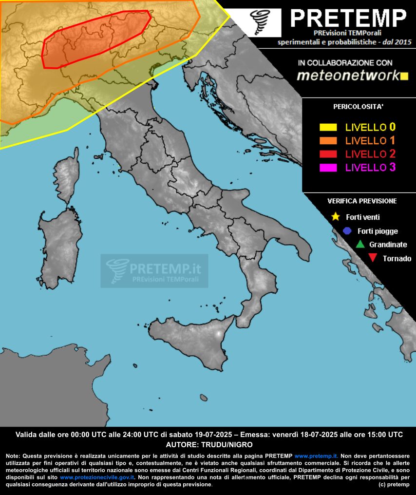 allerta meteo 19 luglio 2025