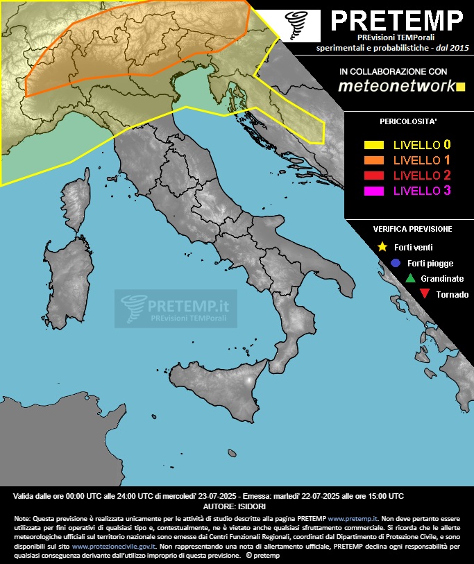 allerta meteo 23 luglio 2025