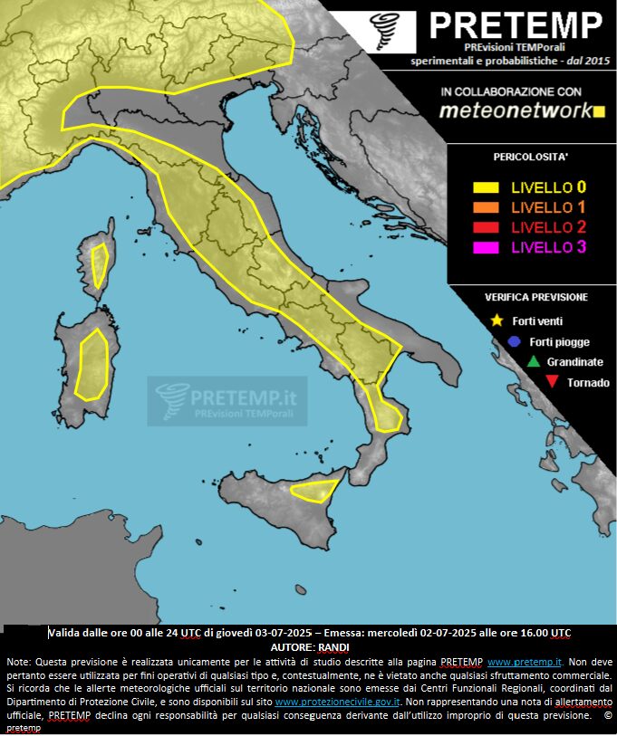 allerta meteo 3 luglio