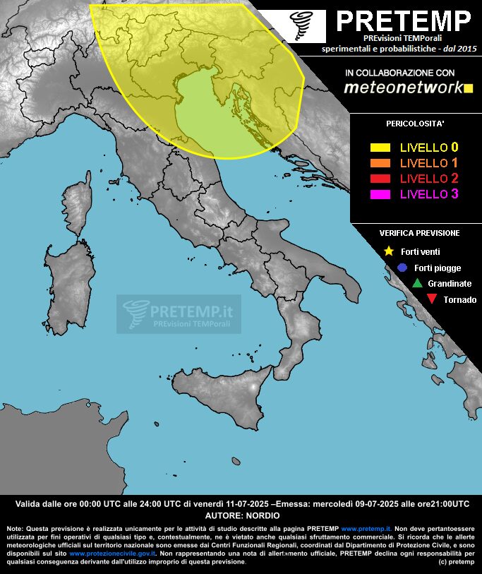 allerta meteo domani 11 luglio