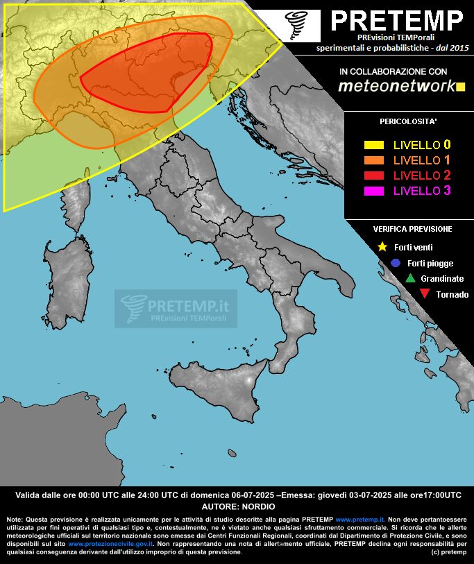 allerta meteo domenica 6 luglio