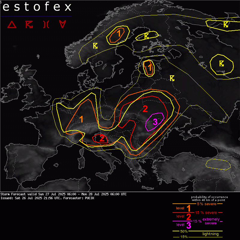 allerta meteo italia bollettino estofex