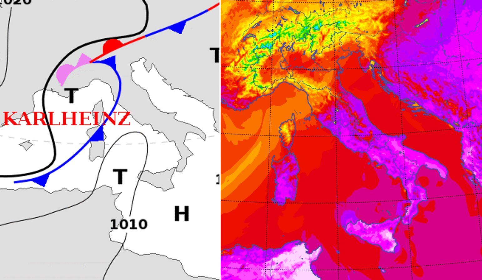 Allerta Meteo, il Ciclone Karlheinz piomba sull’Italia: sarà un venerdì estremo con gran caldo al Centro/Sud e forte maltempo al Nord | MAPPE