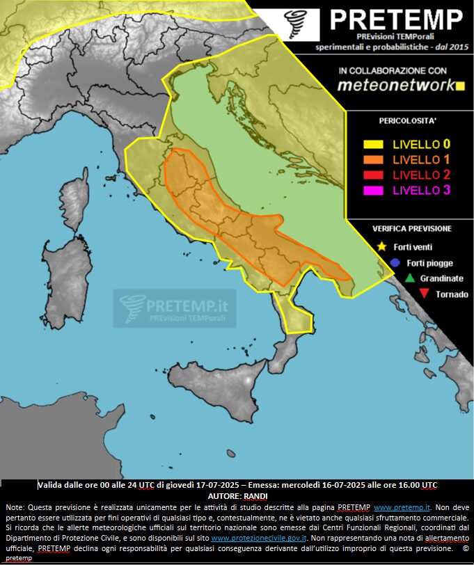 allerta meteo oggi 17 luglio
