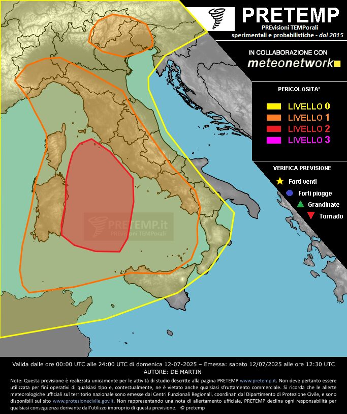 allerta meteo oggi domenica 13 luglio