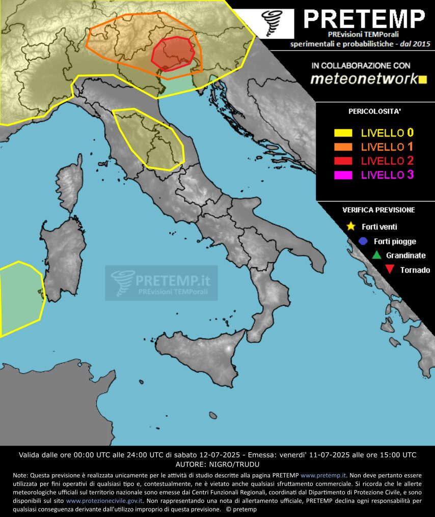 allerta meteo oggi sabato 12 luglio