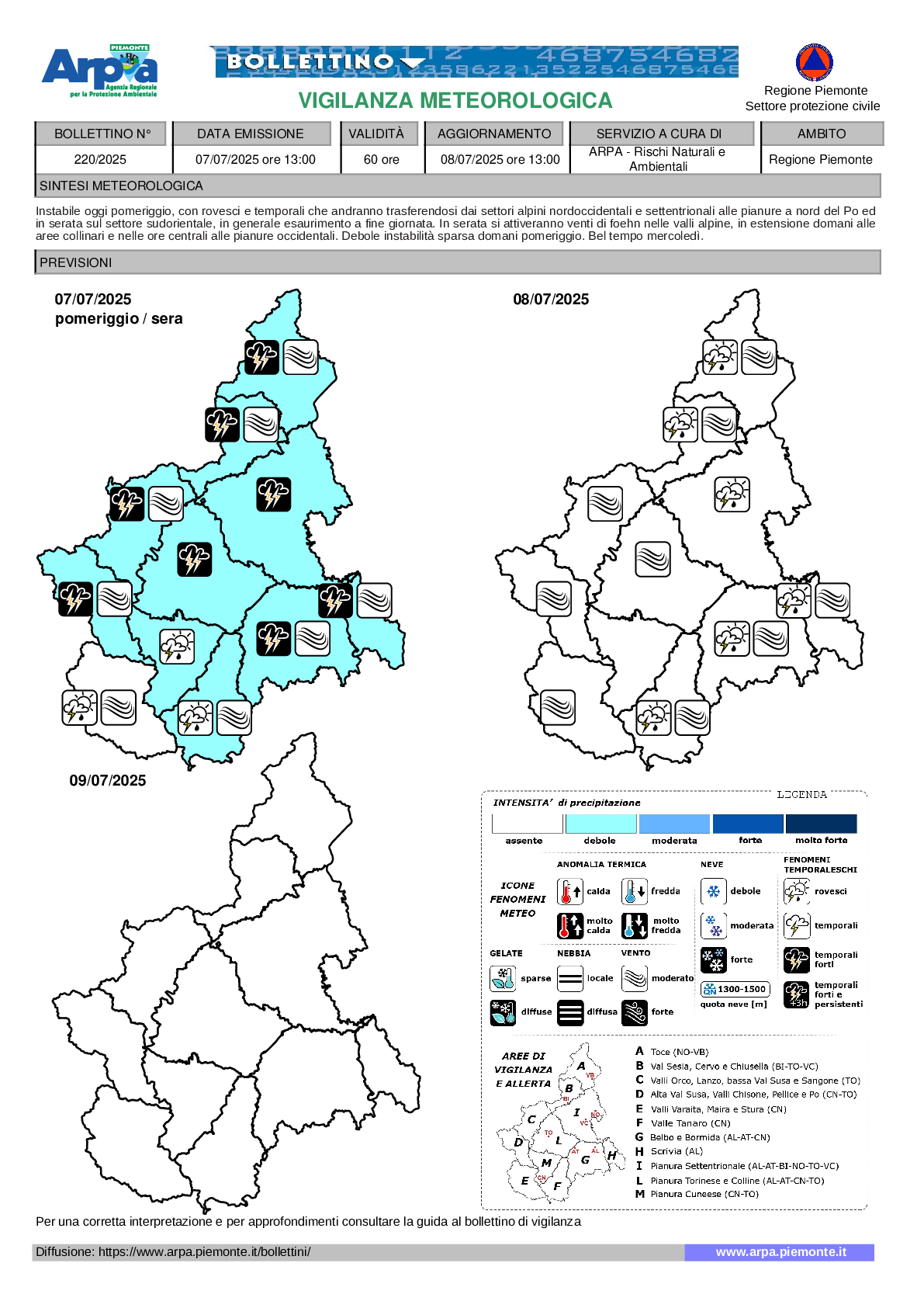 allerta meteo piemonte