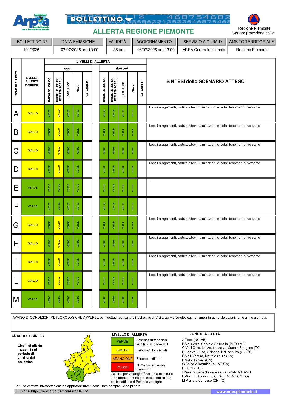 allerta meteo piemonte