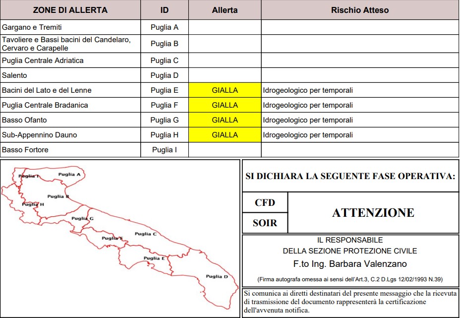allerta meteo puglia 17 luglio