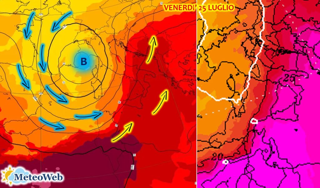 allerta meteo venerdì 25 luglio