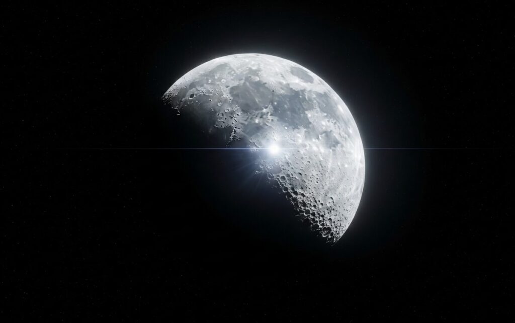 bagliori luminosi luna lampi luce