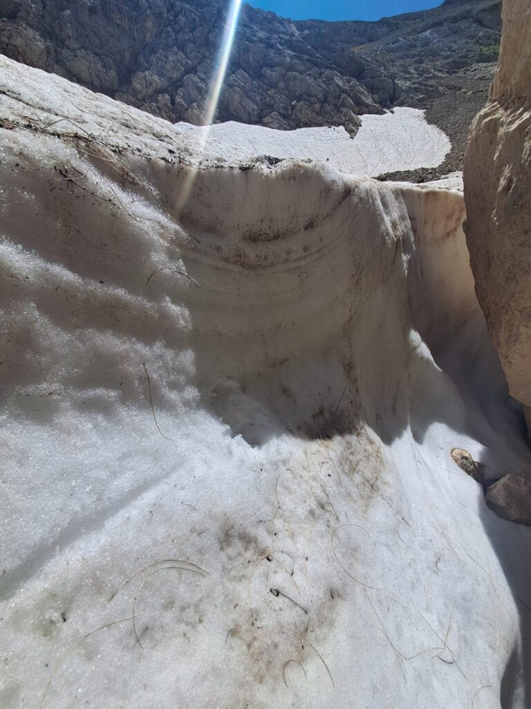 neve Rock Glacier del Vallone delle Cornacchie Gran Sasso 20 luglio 2025