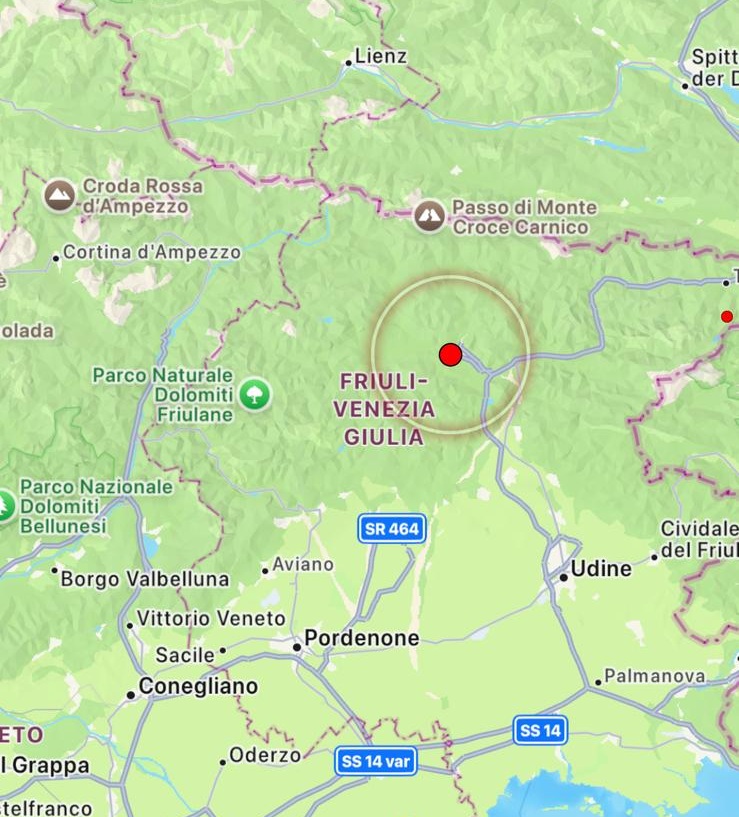 terremoto Verzegnis friuli
