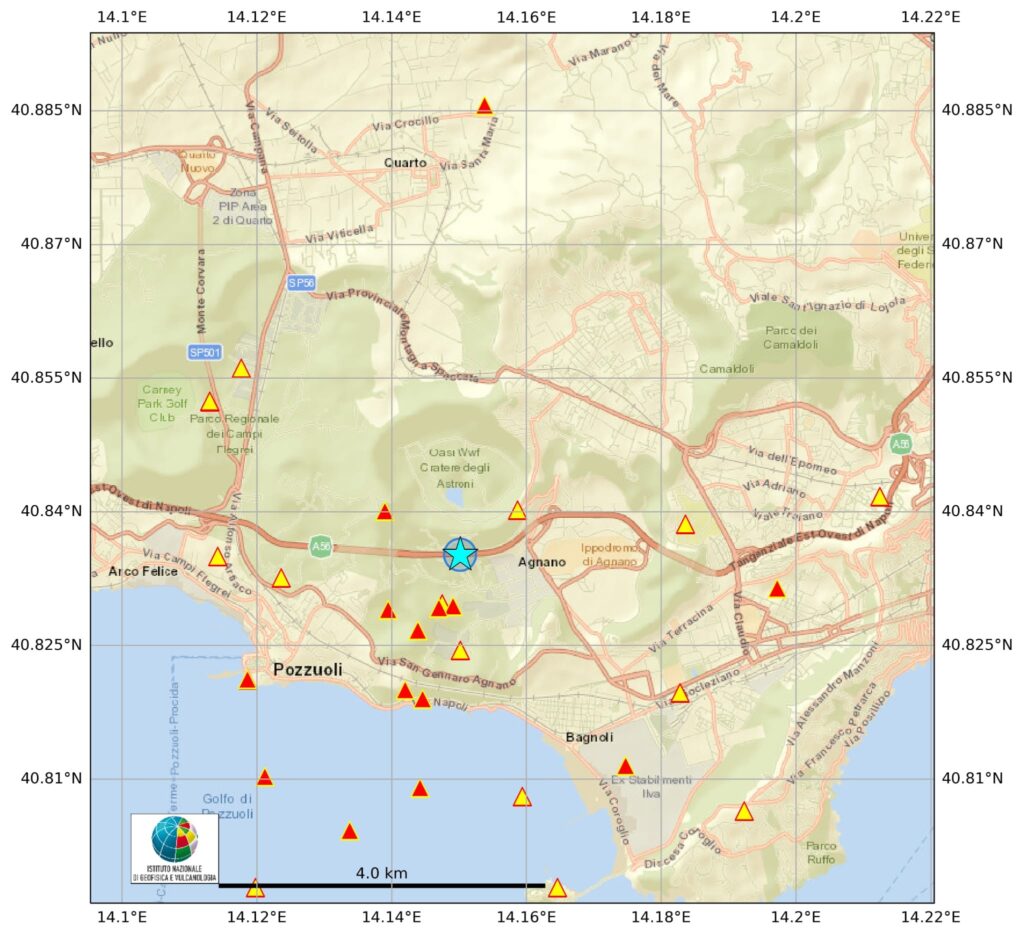 terremoto campi flegrei pozzuoli napoli oggi