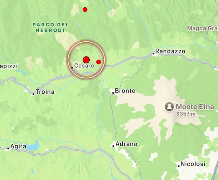 terremoto cesarò sicilia