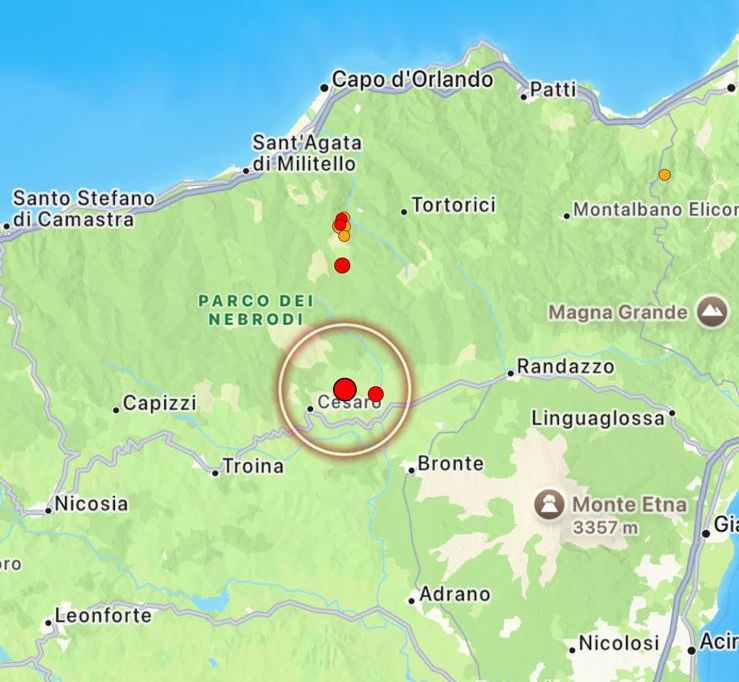 terremoto cesarò sicilia