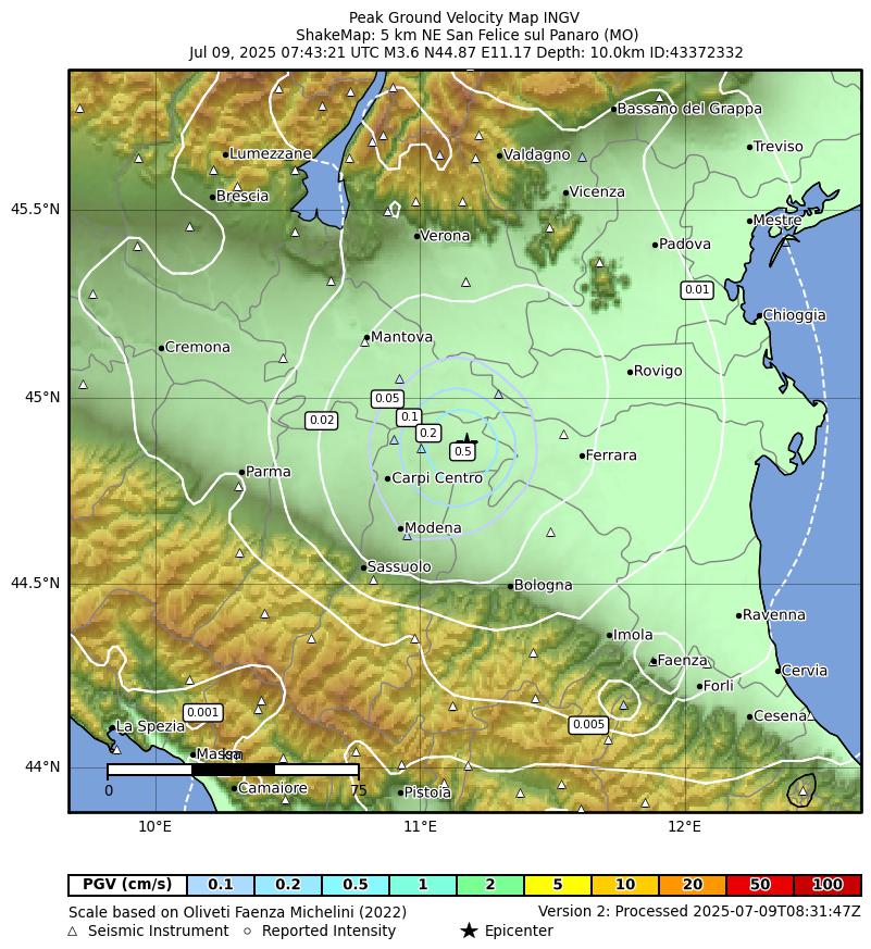 terremoto emilia romagna oggi san felice panaro modena