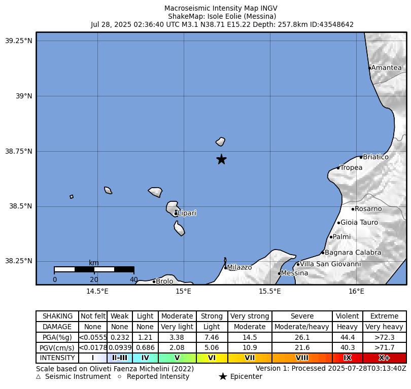 terremoto isole eolie oggi