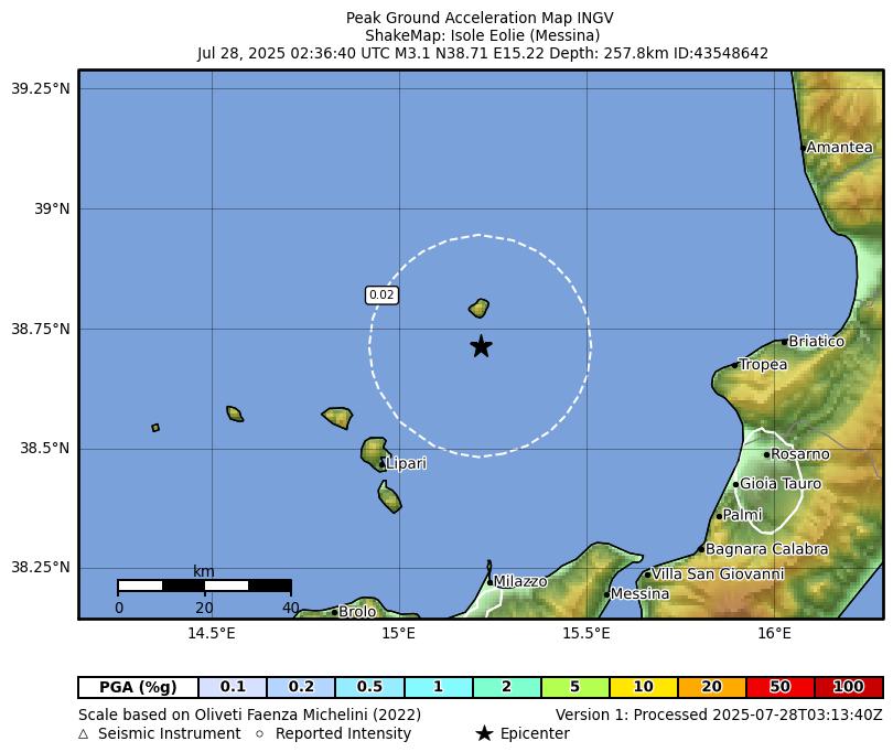 terremoto isole eolie oggi