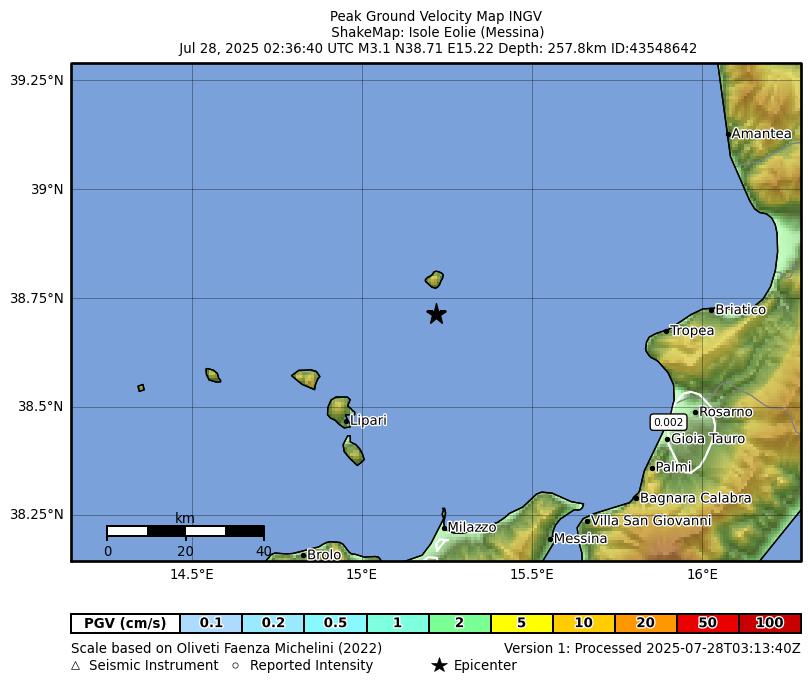 terremoto isole eolie oggi