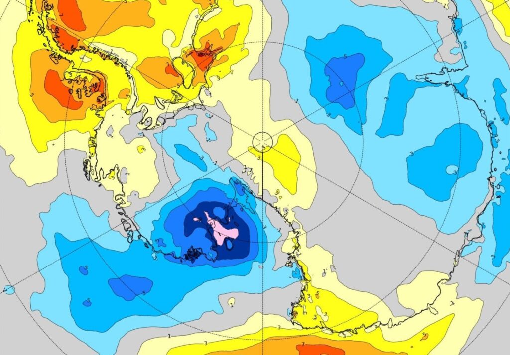 Anomalia negativa Antartide