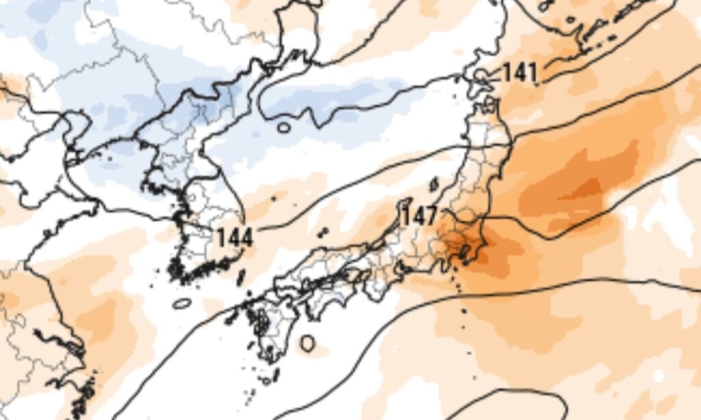 Anomalie temperatura 850 hpa Giappone